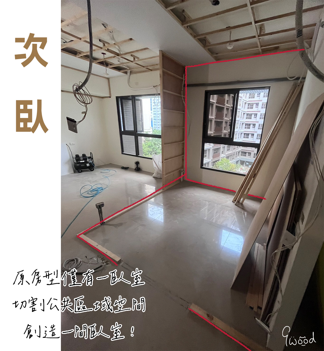 次臥 輕隔間 裝潢