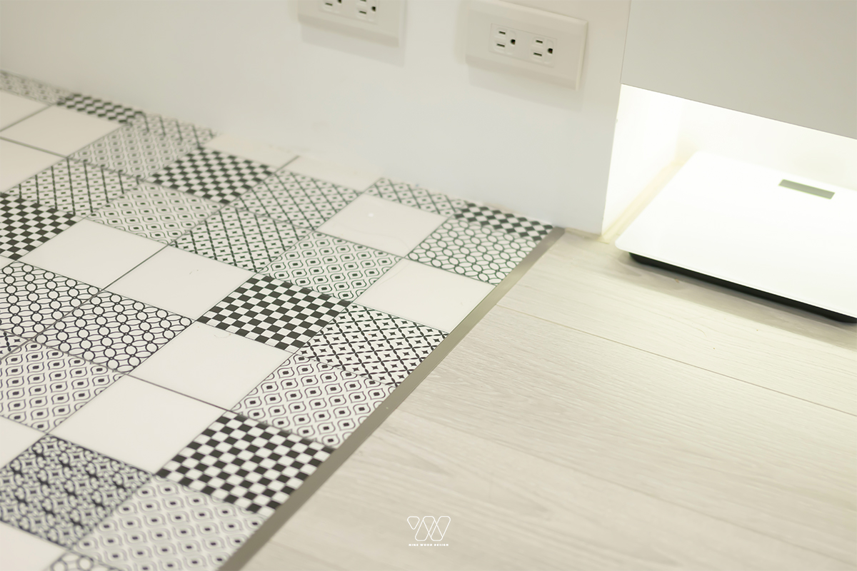 源峰晴境 玄關 落塵區 現代風 室內設計 磁磚